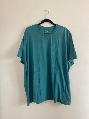Eddie Bauer Mens XXXL Teal Crewneck T-Shirt Cotton/Polt Blend Casual Tee